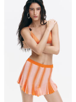H&M - Women Orange Knitted Viscose Shorts
