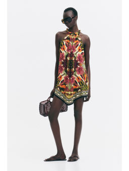 H&M - Women Orange Patterned Handkerchief Dress