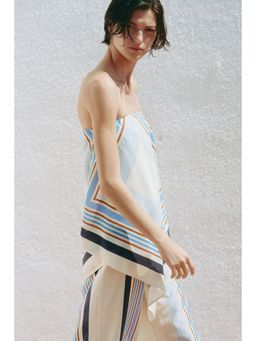 H&M - Women Beige Asymmetric Bandeau Top