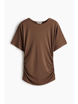 H&M - Women Brown Draped Jersey Top
