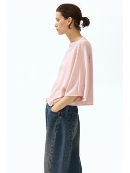 H&M - Women Pink Crinkled Boat-Neck Top