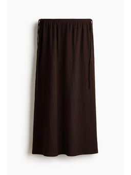 H&M - Women Brown Crinkled Drawstring Skirt