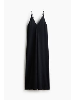 H&M - Women Black Crinkled Tie-Strap Dress