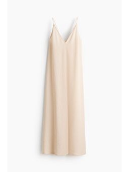 H&M - Women White Crinkled Tie-Strap Dress
