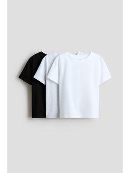 H&M - Girls White 3-Pack Cotton T-Shirts