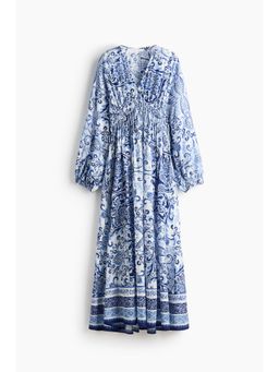 H&M - Women Blue Balloon-Sleeved Tunic Dress