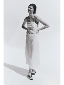 H&M - Women White Linen-Blend Strappy Dress