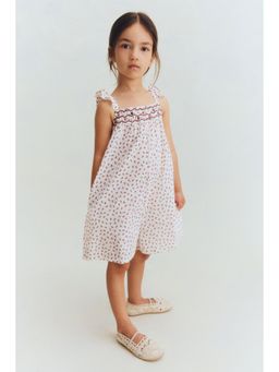 H&M - Girls White Floral-Print Cotton Romper Suit