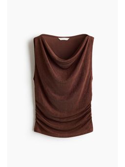 H&M - Women Brown Draped Jersey Top