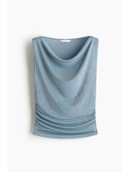 H&M - Women Turquoise Draped Jersey Top