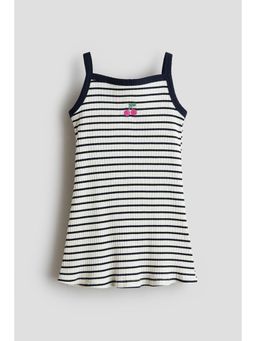 H&M - Girls White Embroidery-Detail Strappy Dress
