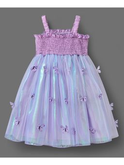 Mark & Mia - Girls Purple Square Neck Fit & Flare Dress