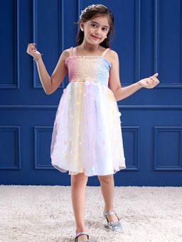 Mark & Mia - Girls Multi-Color Embellished Smocked Fit & Flare Dress