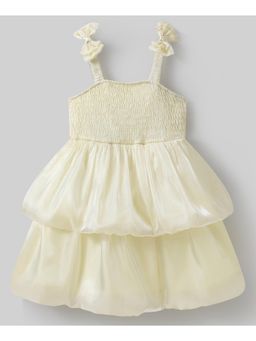 Mark & Mia - Girls Cream Solid Peplum Midi Dress