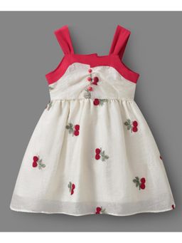 Mark & Mia - Girls Beige Square Neck Fit & Flare Dress