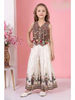 Lagorii - Girls Boho Charm Multi-Color Tassel Top with Palazzo