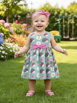 mama & bebe - Girls Green Printed Dress
