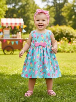 mama & bebe - Girls Blue Printed Dress