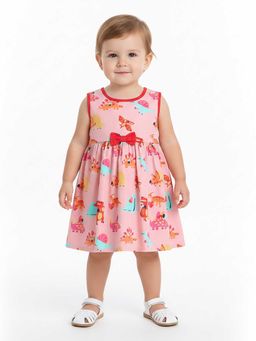 mama & bebe - Girls Coral Printed Dress