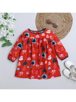 mama & bebe - Girls Red Printed Dress