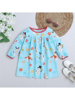 mama & bebe - Girls Blue Printed Dress