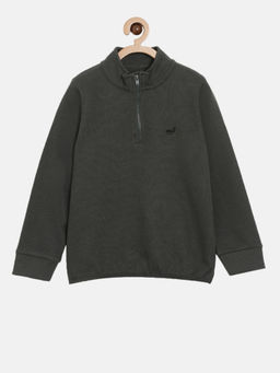 3PIN - Boys High Neck Grey Cotton Sweatshirt
