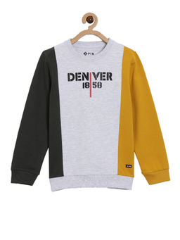 3PIN - Boys Round Neck Mustard Cotton Sweatshirt