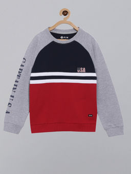 3PIN - Boys Round Neck Multi-Color Cotton Sweatshirt