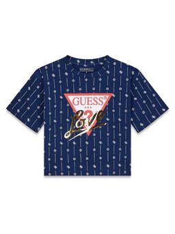Guess - Blue Cotton Printed Girls T-Shirt