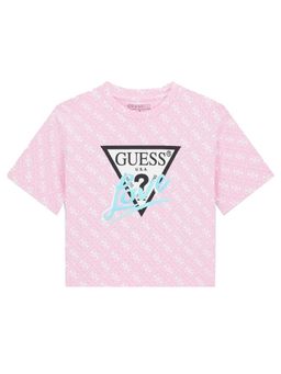 Guess - Pink Cotton Printed Girls T-Shirt