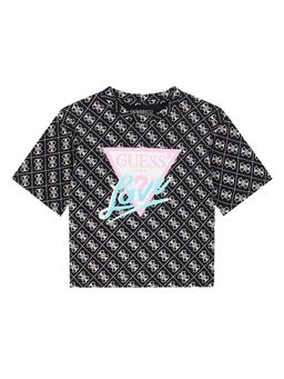Guess - Black Cotton Printed Girls T-Shirt