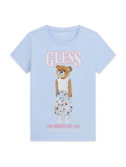 Guess - Blue Cotton Printed Girls T-Shirt