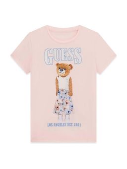Guess - Pink Cotton Printed Girls T-Shirt