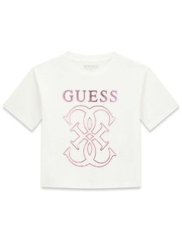 Guess - White Cotton Printed Girls T-Shirt