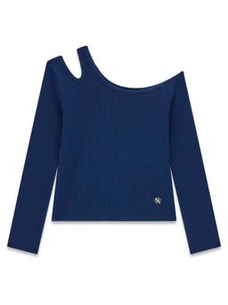 Guess - Blue Cotton Solid Girls T-Shirt