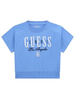 Guess - Blue Cotton Embroidered Girls T-Shirt
