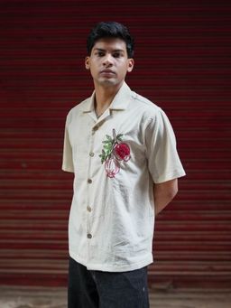 Oje' - Beige Mersin Embroidered Shirt