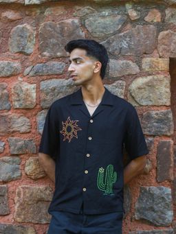 Oje' - Black Kutch Embroidered Shirt