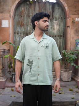 Oje' - Green Munnar Embroidered Shirt