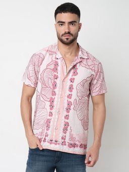 R&B - Pink Floral Regular Men Shirt