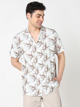 R&B - Blue Floral Regular Men Shirt