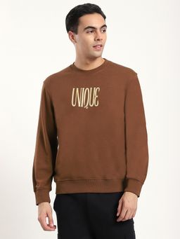 R&B - Brown Typography Regular Sweatshirt