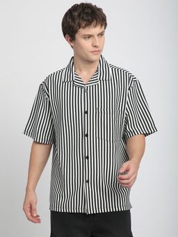 R&B - Black Stripes Relaxed Men Shirt