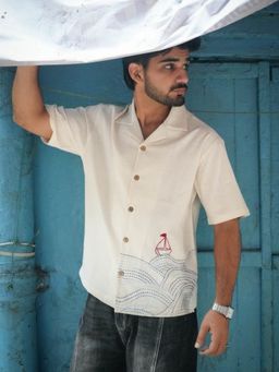 Oje' - Beige Gokarna Embroidered Shirt