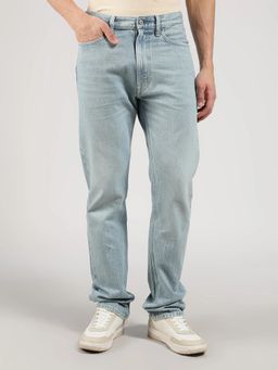 Calvin Klein - Men's Light-Wash Blue Regular Fit Mid Rise Jeans