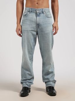 Calvin Klein - Men's Blue Mid-Wash Loose Fit Mid Rise Jeans