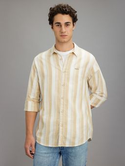 Pepe Jeans - Men Beige Striped Shirt