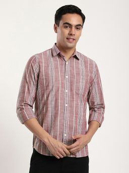 R&B - Mauve Stripes Regular Men Shirt