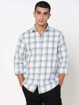 R&B - White Checks Regular Men Shirt