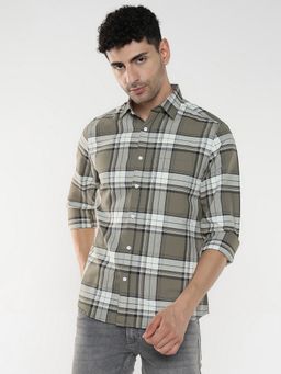 R&B - Green Checks Regular Men Shirt